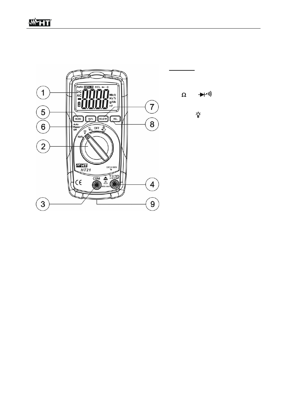 Operating instructions | HT instruments HT21 User Manual | Page 6 / 17