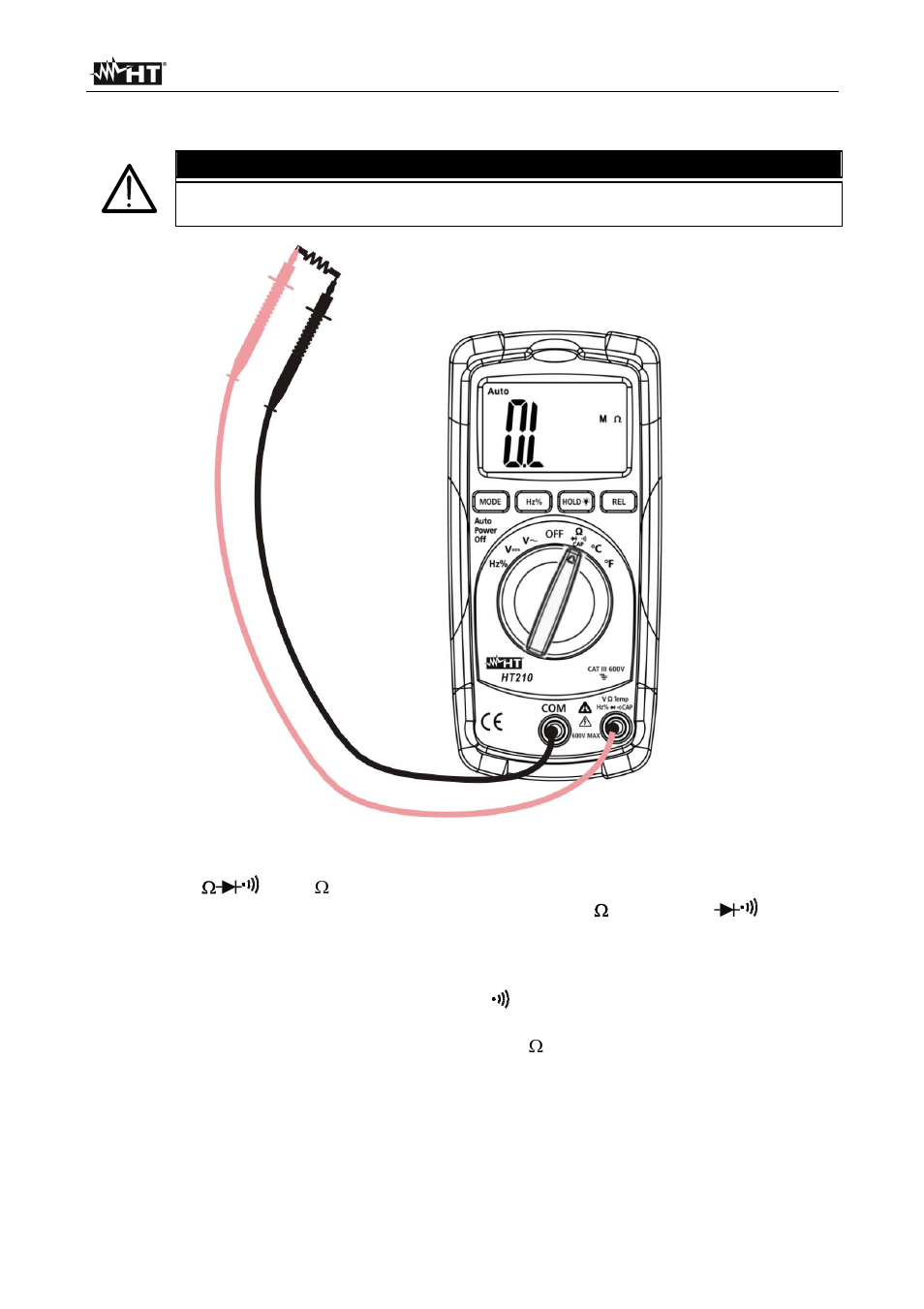 Caution, O . l | HT instruments HT210 User Manual | Page 10 / 19