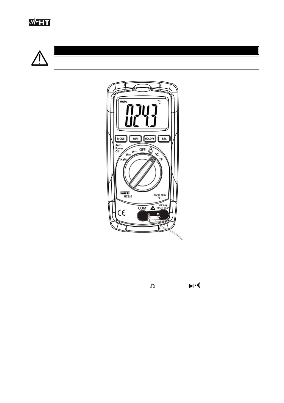 Caution, O . l | HT instruments HT210 User Manual | Page 14 / 19