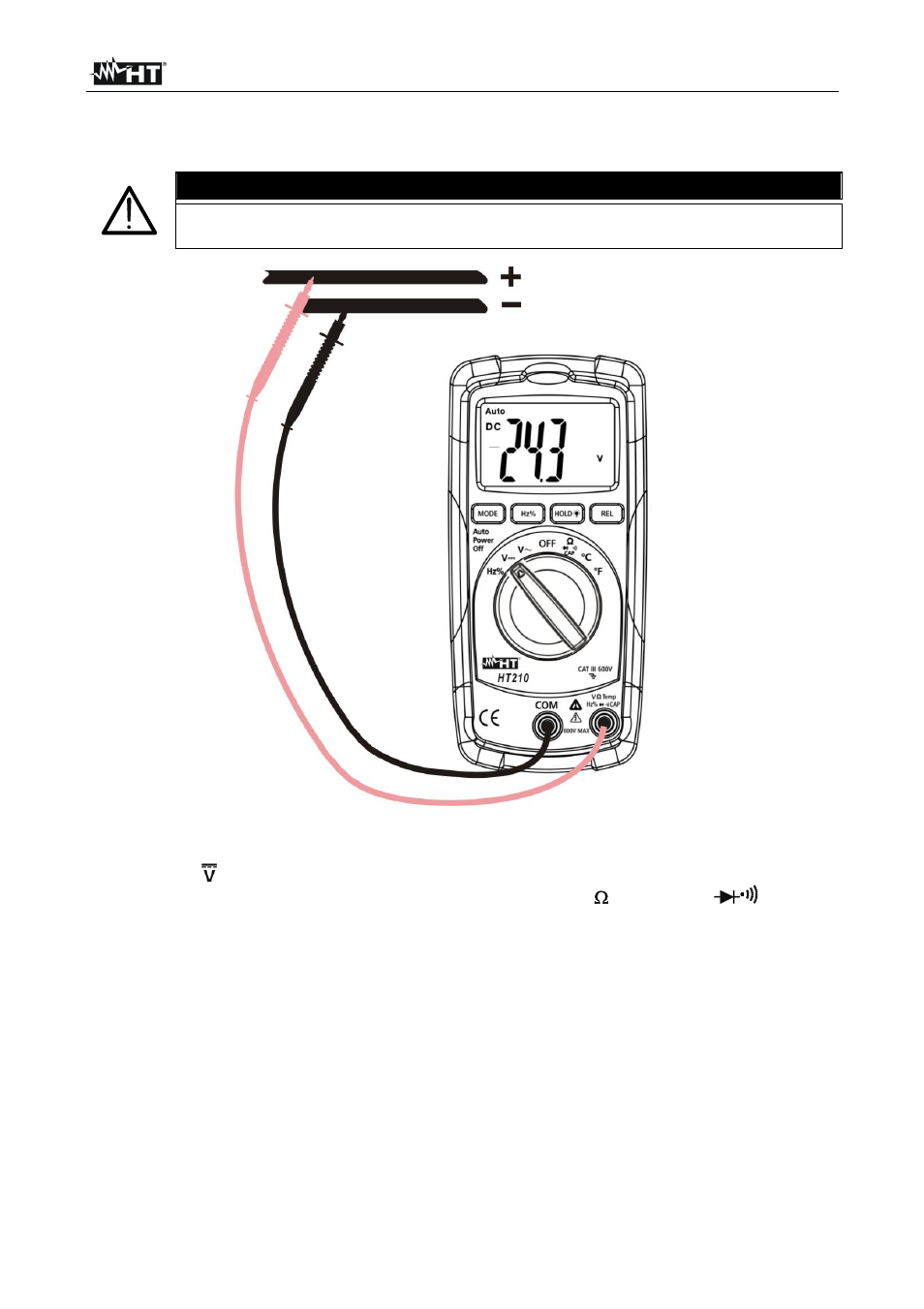 Caution, O . l | HT instruments HT210 User Manual | Page 8 / 19