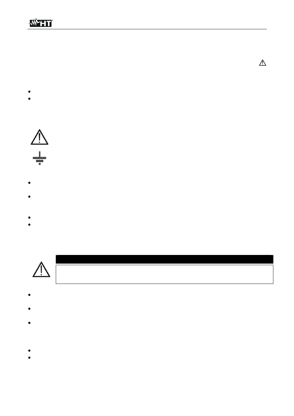 Safety precautions and procedures, Caution | HT instruments HT300 User Manual | Page 3 / 9