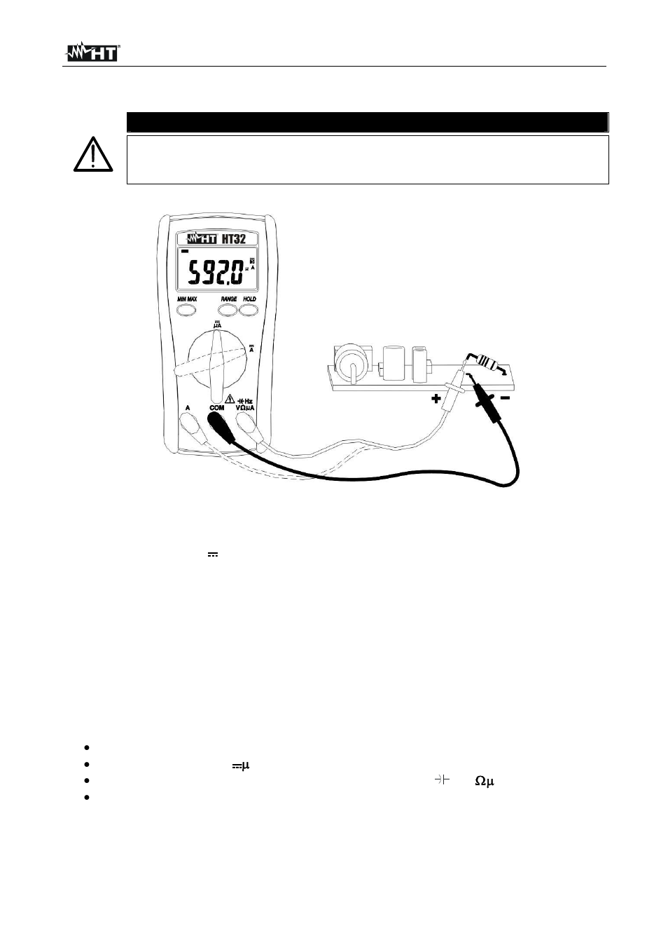 Caution | HT instruments HT32 User Manual | Page 12 / 23
