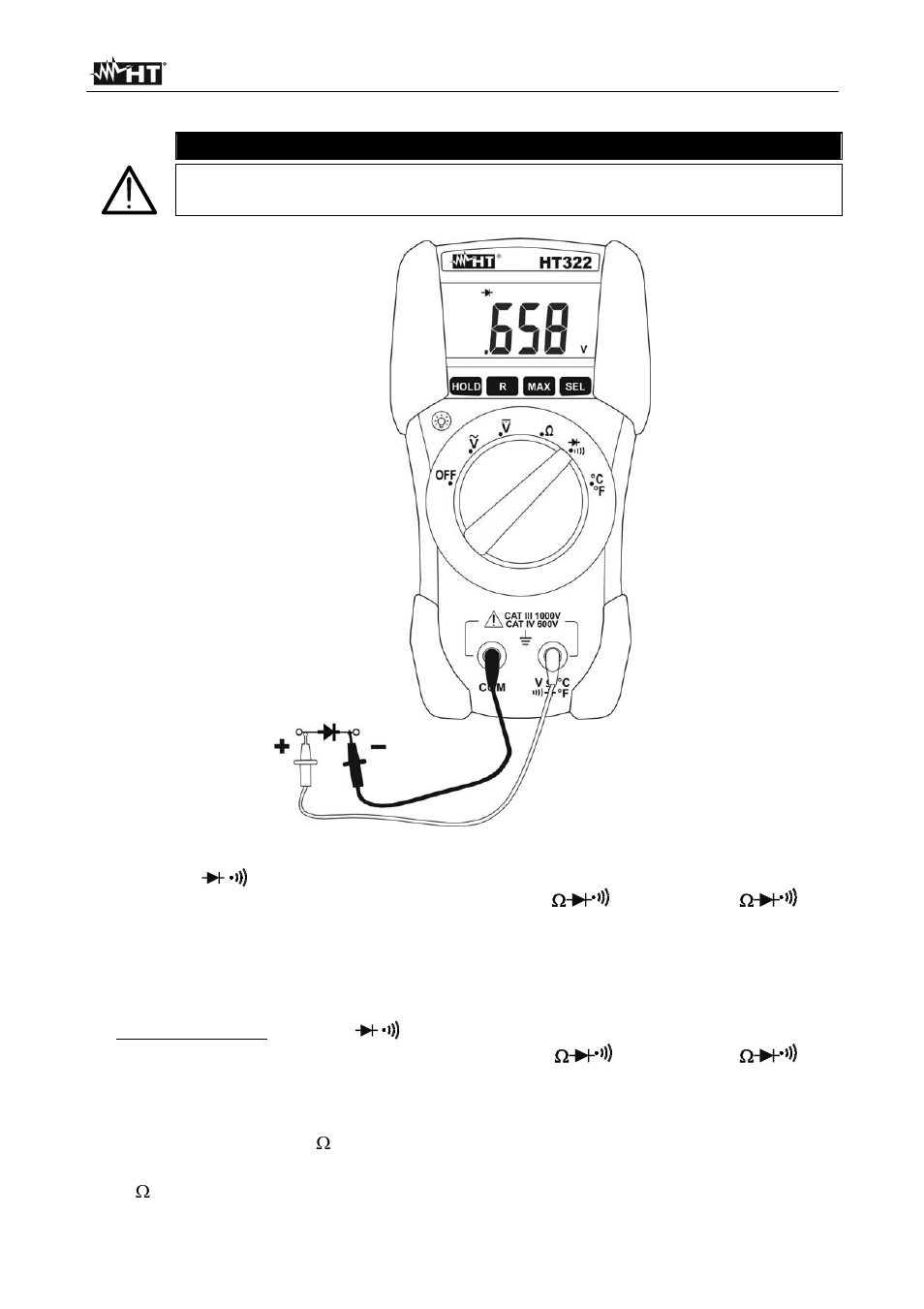 Caution | HT instruments HT322 User Manual | Page 11 / 16