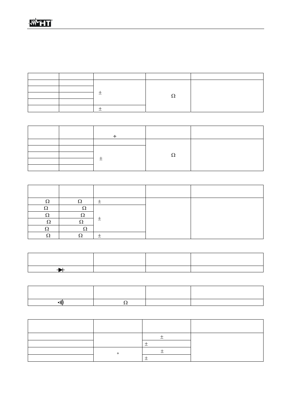 Technical specifications | HT instruments HT322 User Manual | Page 14 / 16