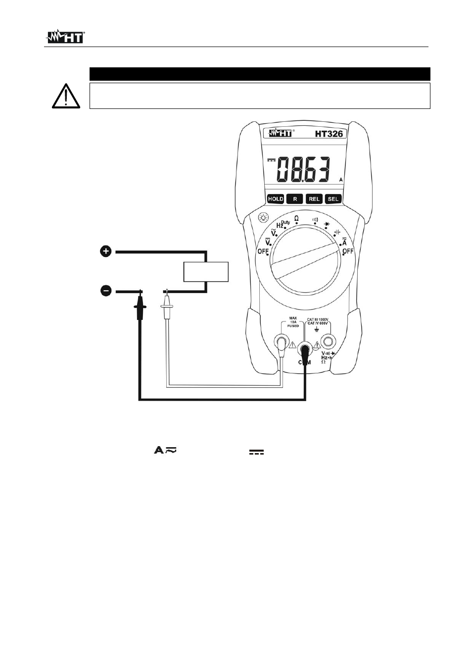 Caution | HT instruments HT326 User Manual | Page 10 / 21