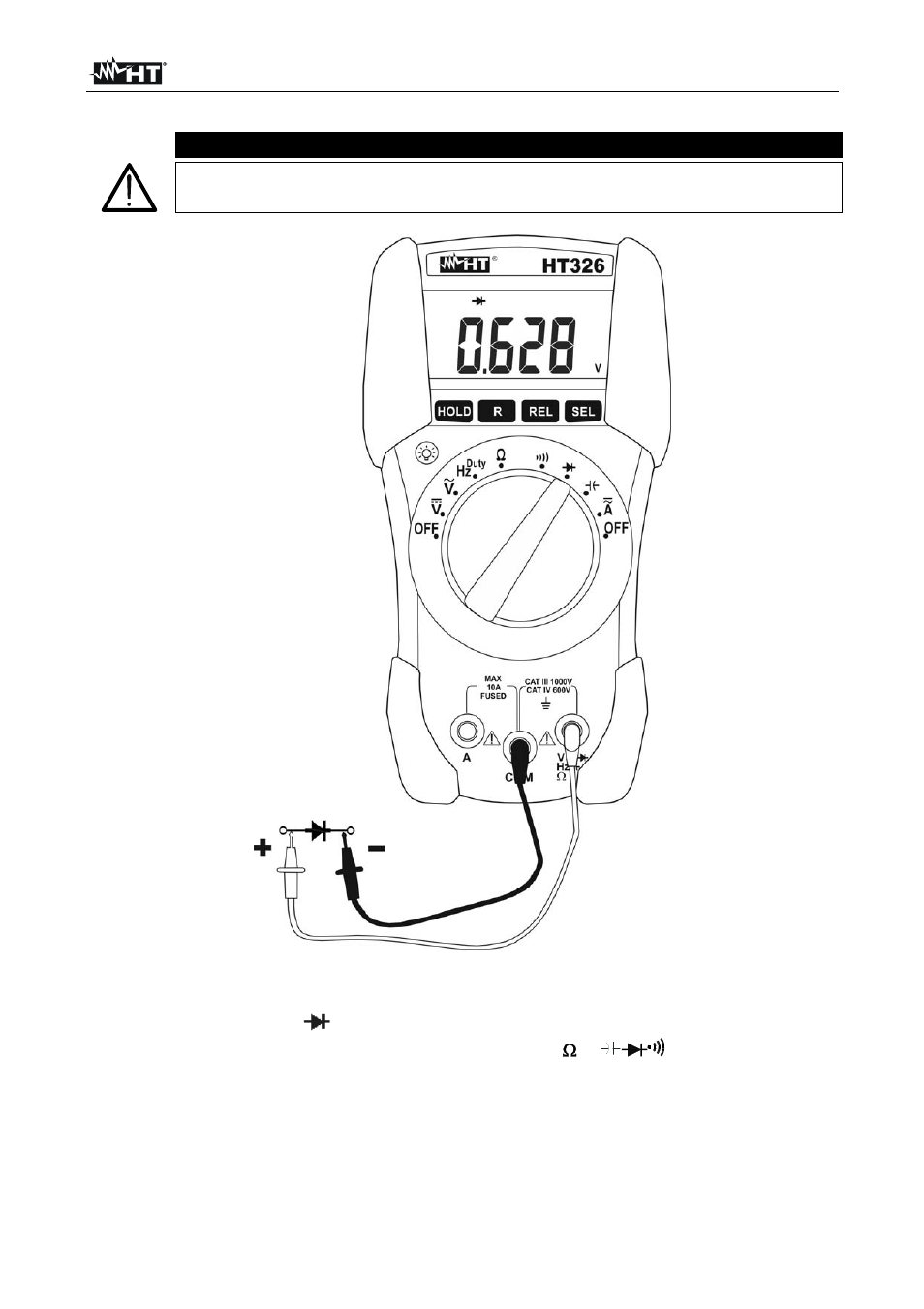 Caution | HT instruments HT326 User Manual | Page 14 / 21