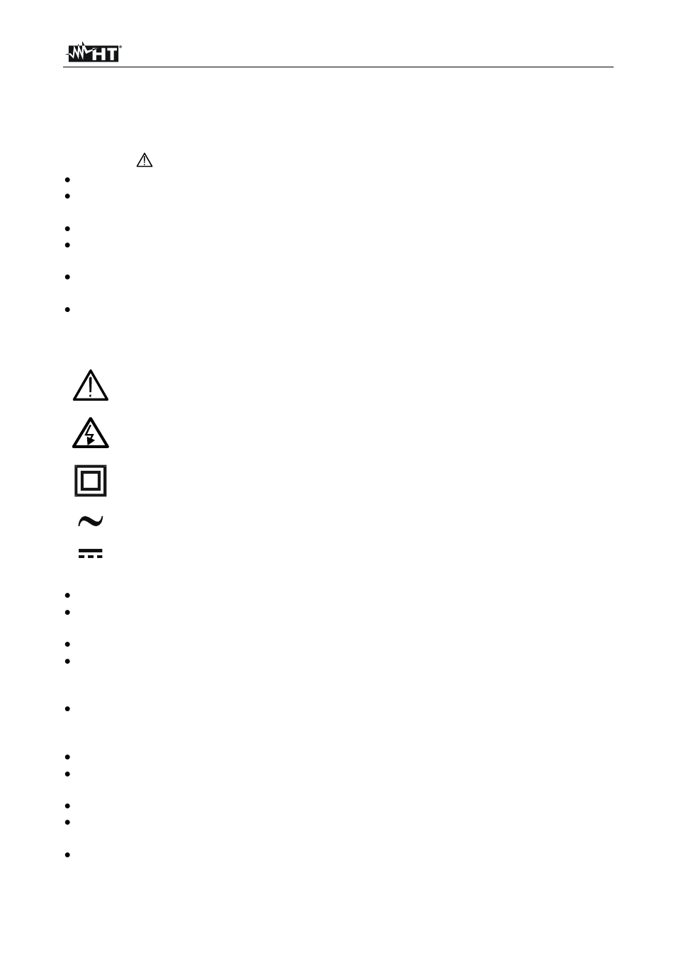 Safety precautions and procedures | HT instruments HT326 User Manual | Page 3 / 21