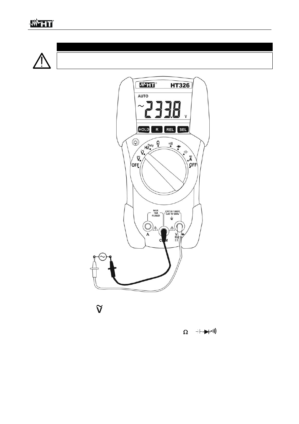 Caution | HT instruments HT326 User Manual | Page 9 / 21