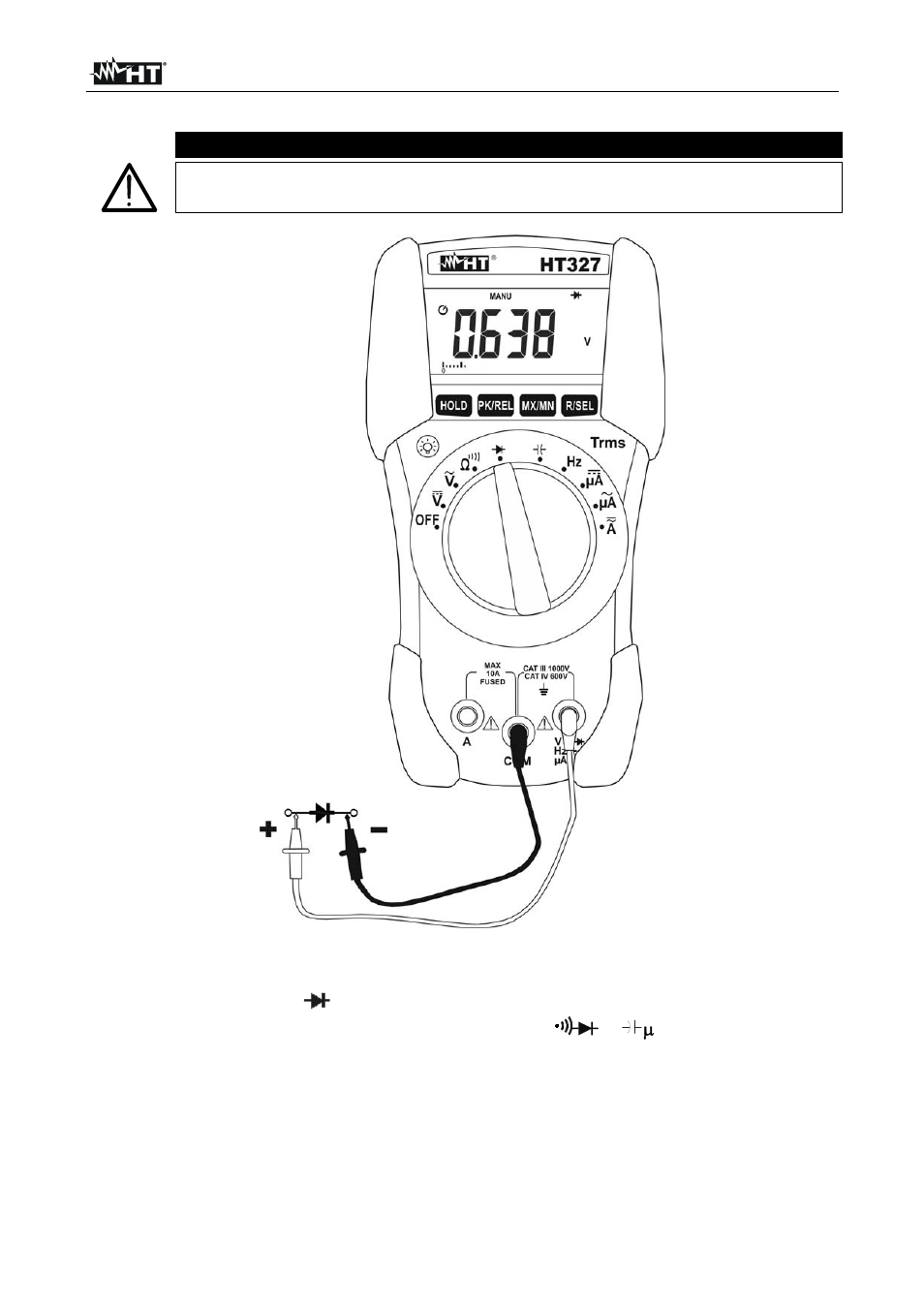 Caution | HT instruments HT327 User Manual | Page 14 / 21