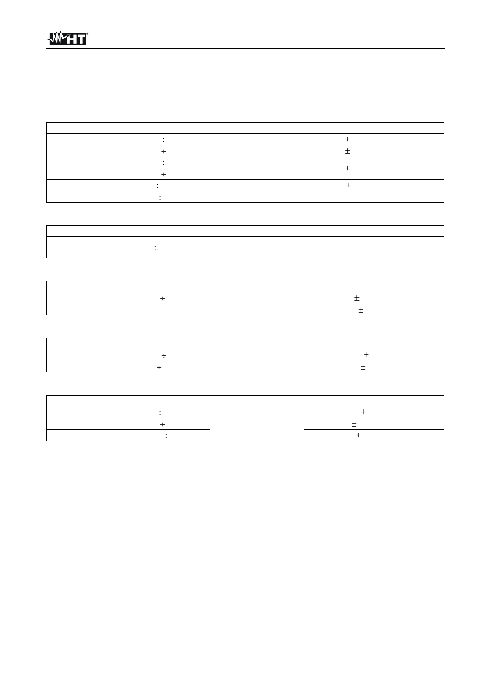 Technical specifications | HT instruments HT4000 User Manual | Page 13 / 15