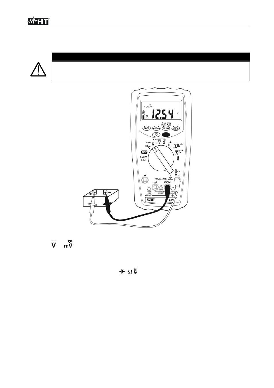 Caution | HT instruments HT401 User Manual | Page 10 / 24