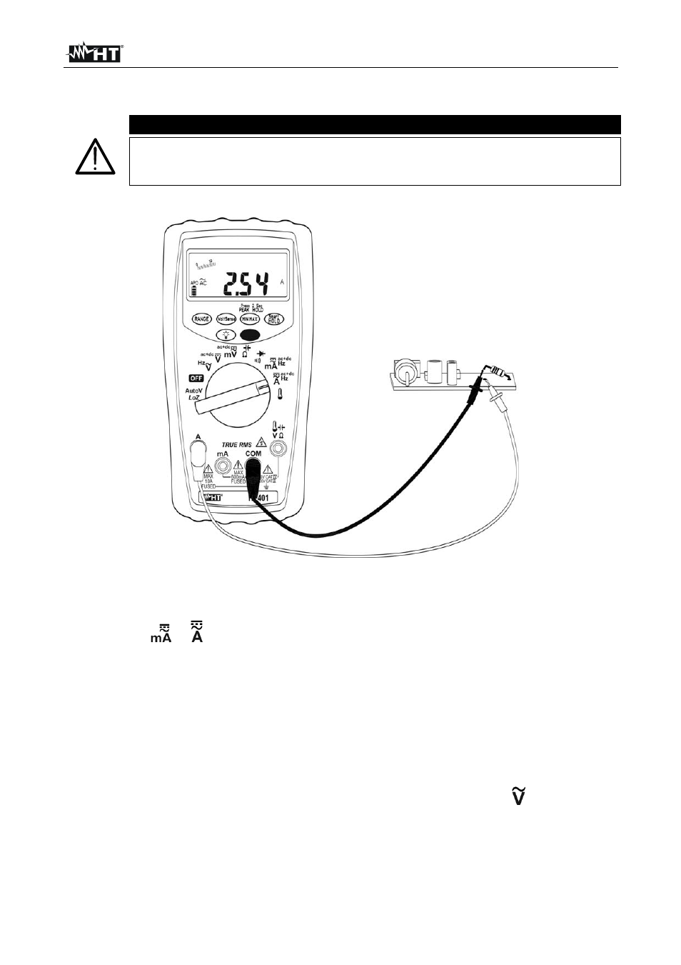 Caution | HT instruments HT401 User Manual | Page 14 / 24