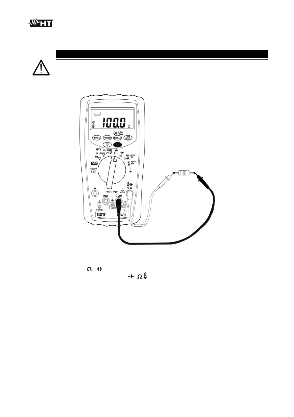 Caution | HT instruments HT401 User Manual | Page 15 / 24