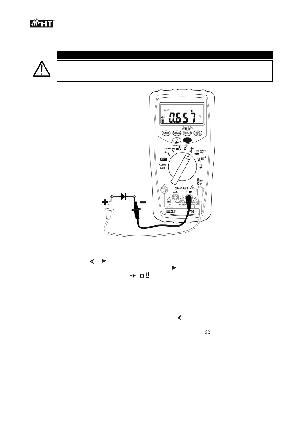 Caution | HT instruments HT401 User Manual | Page 16 / 24