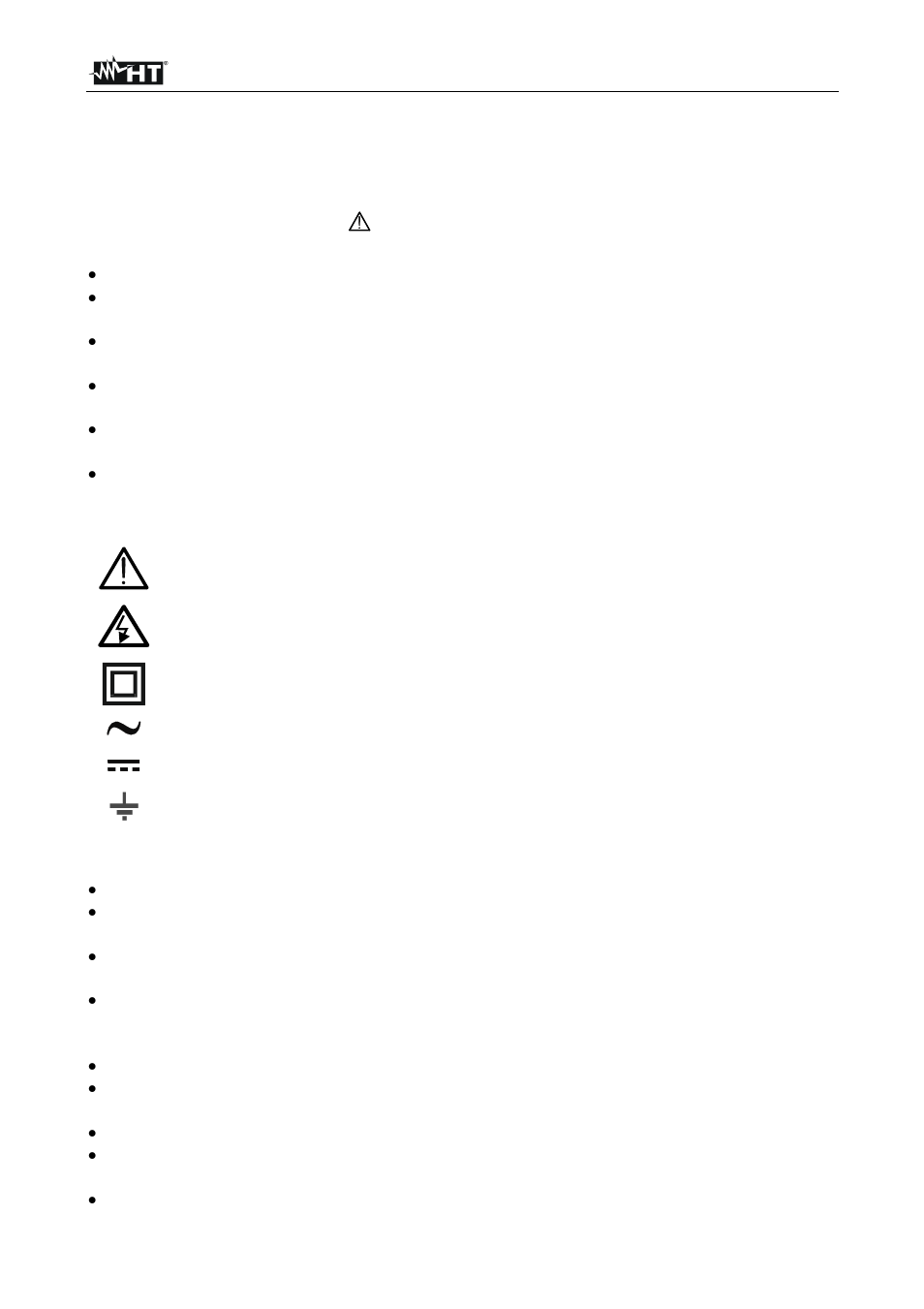 Precautions and safety measures | HT instruments HT401 User Manual | Page 3 / 24