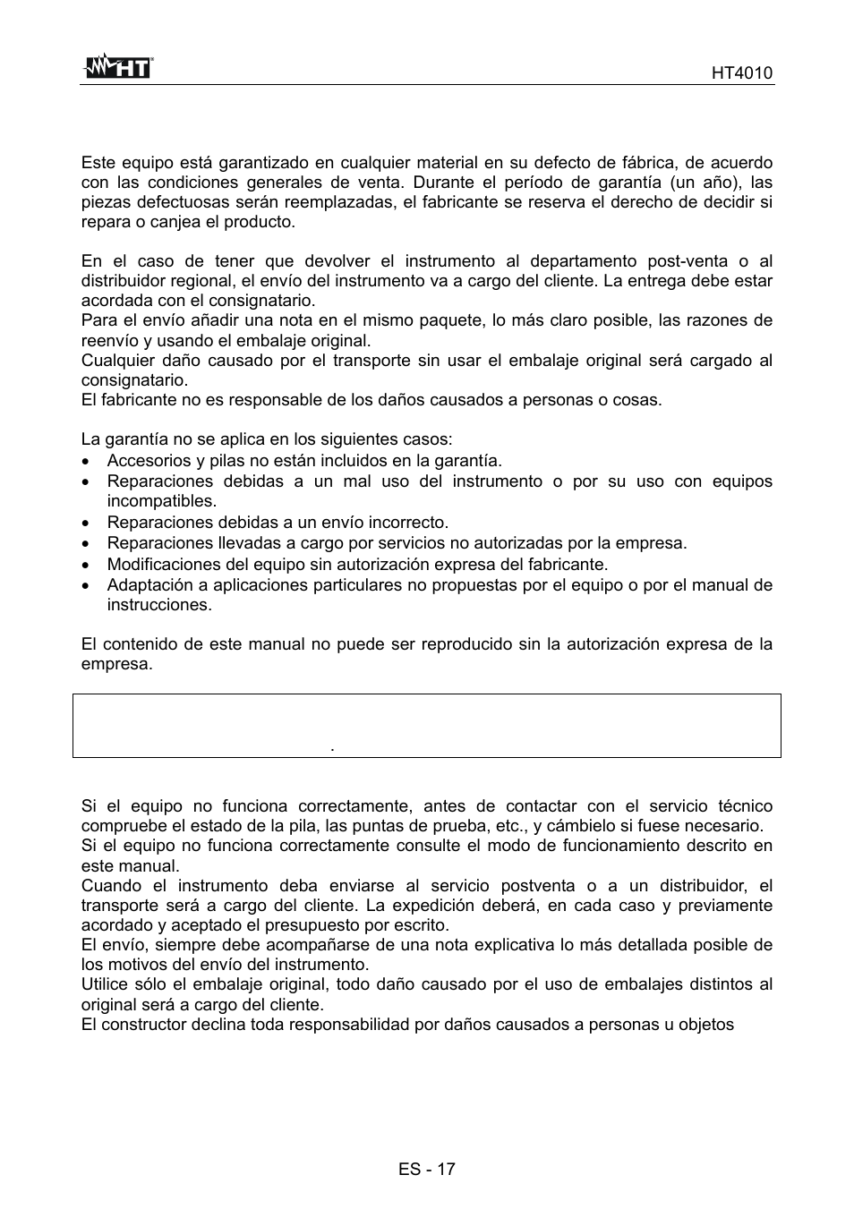 HT instruments HT4010 User Manual | Page 56 / 76