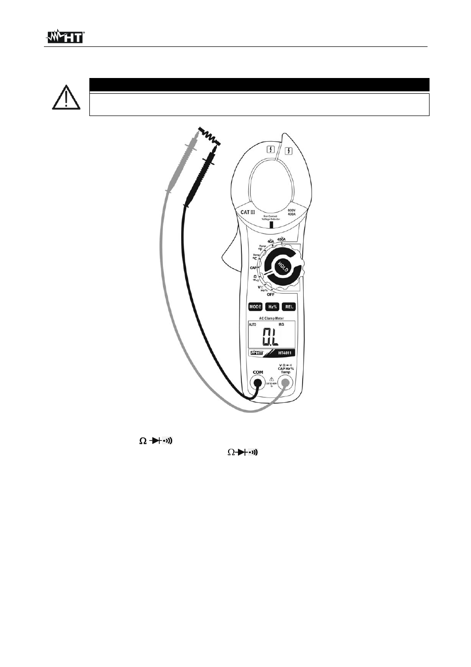 Caution | HT instruments HT4011 User Manual | Page 12 / 21