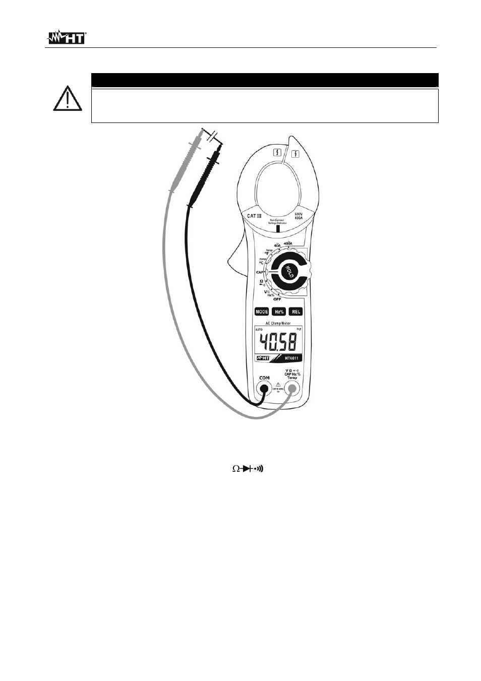 Caution | HT instruments HT4011 User Manual | Page 13 / 21