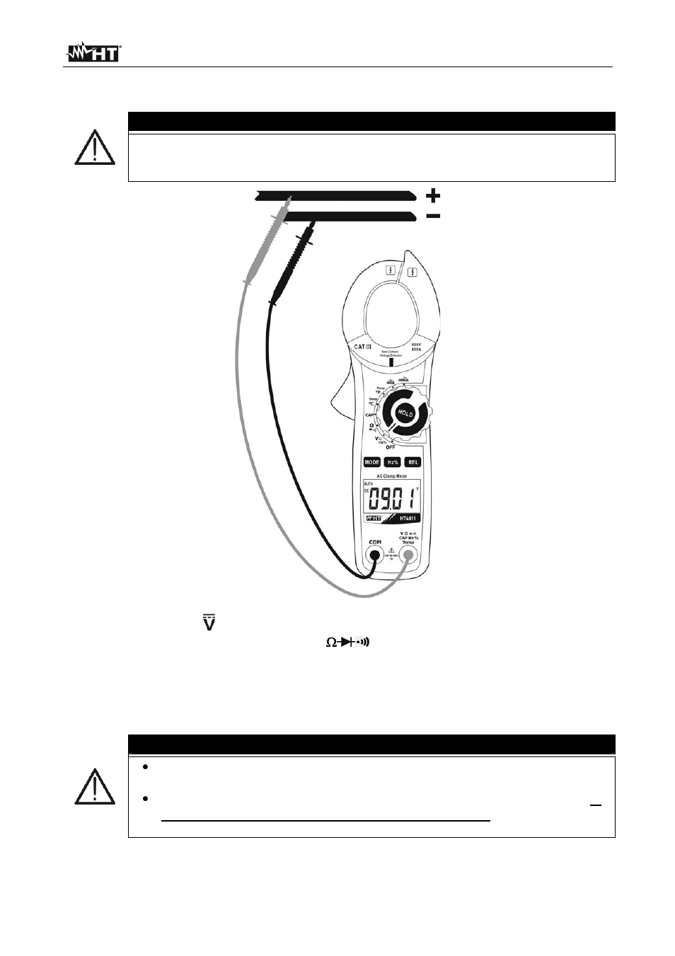 Caution | HT instruments HT4011 User Manual | Page 9 / 21