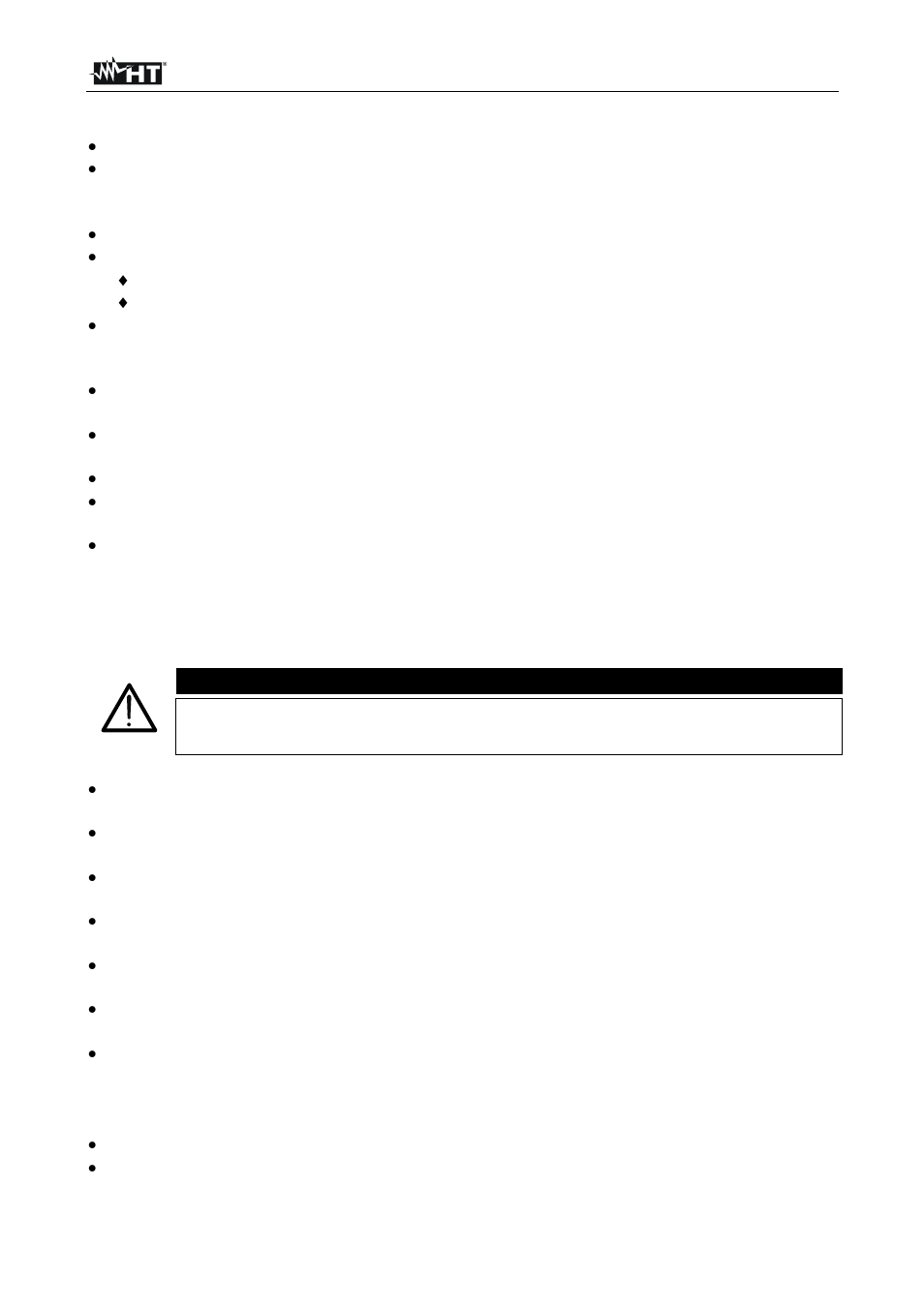 Warning | HT instruments HT4012 User Manual | Page 28 / 84