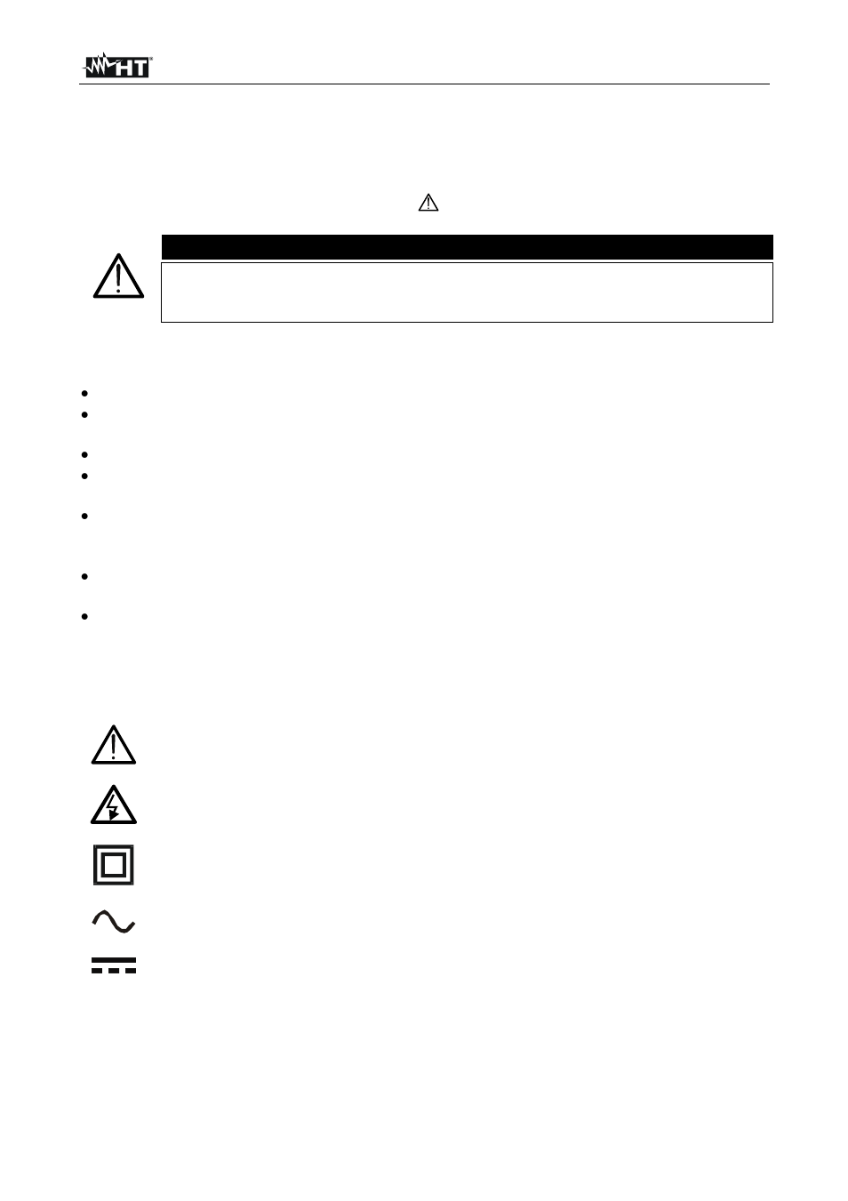Sicherheitsvorkehrungen und verfahren, Achtung | HT instruments HT4012 User Manual | Page 67 / 84