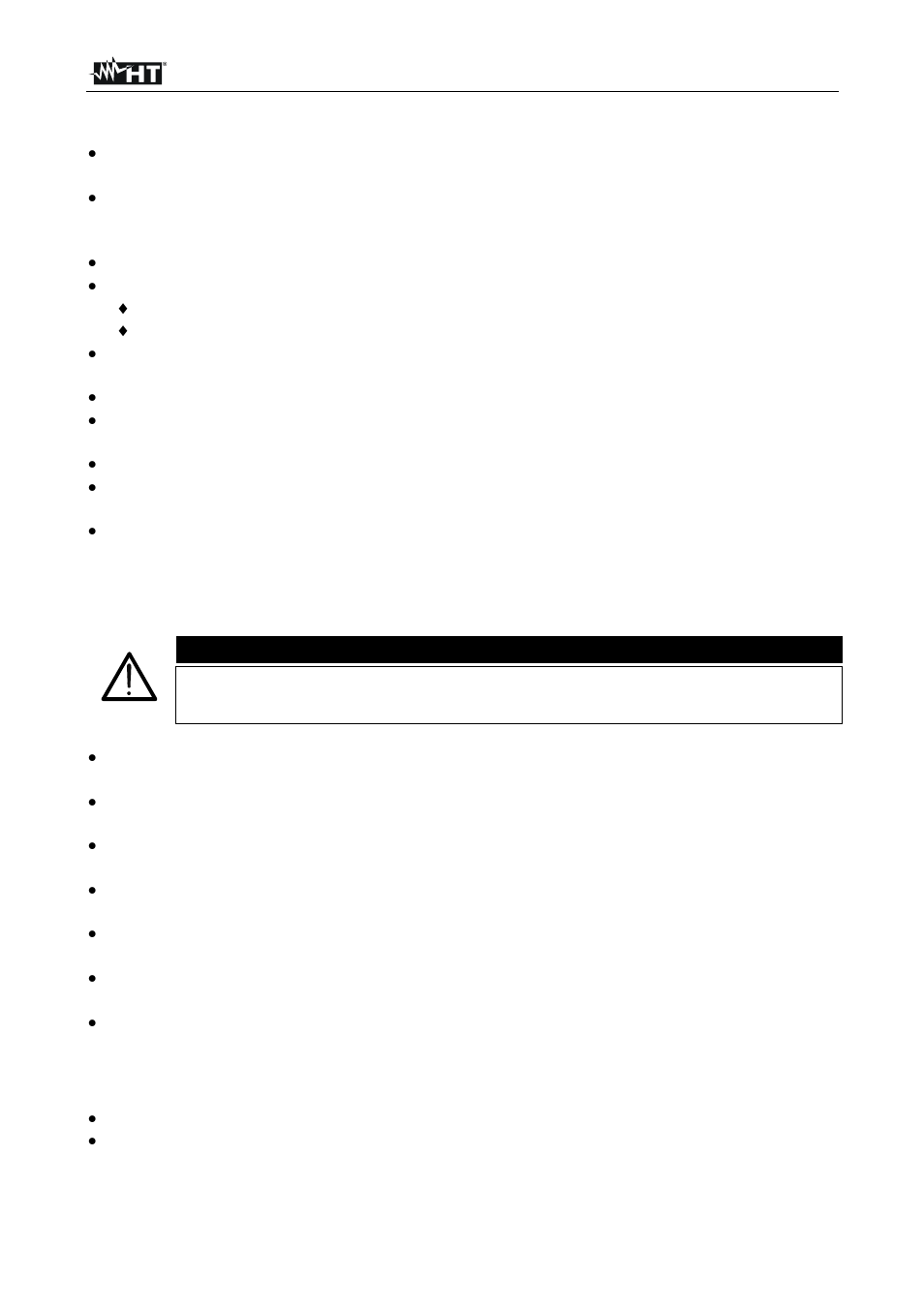 Attenzione | HT instruments HT4012 User Manual | Page 8 / 84