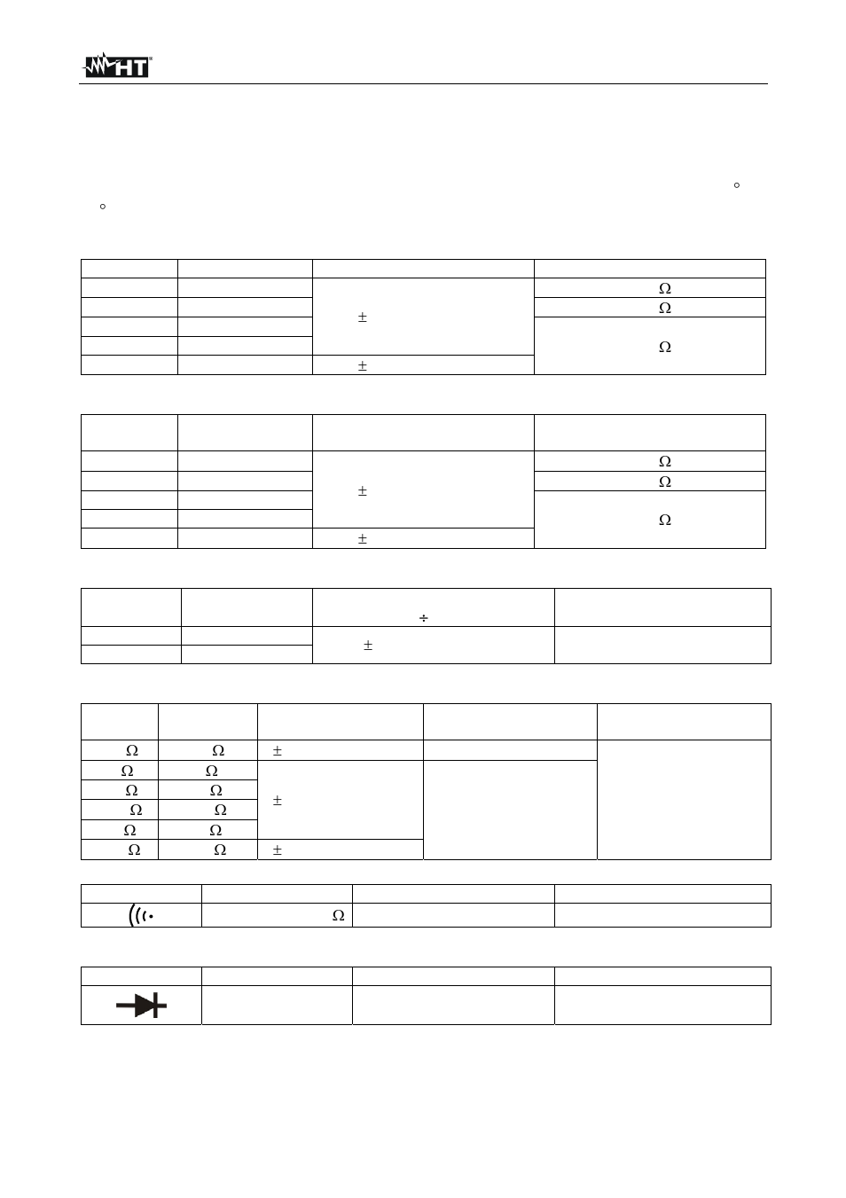 Technische spezifikationen | HT instruments HT4012 User Manual | Page 81 / 84
