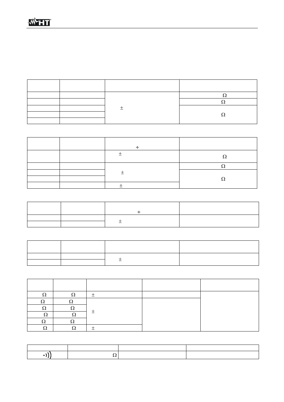 Technical specifications | HT instruments HT4016 User Manual | Page 20 / 23