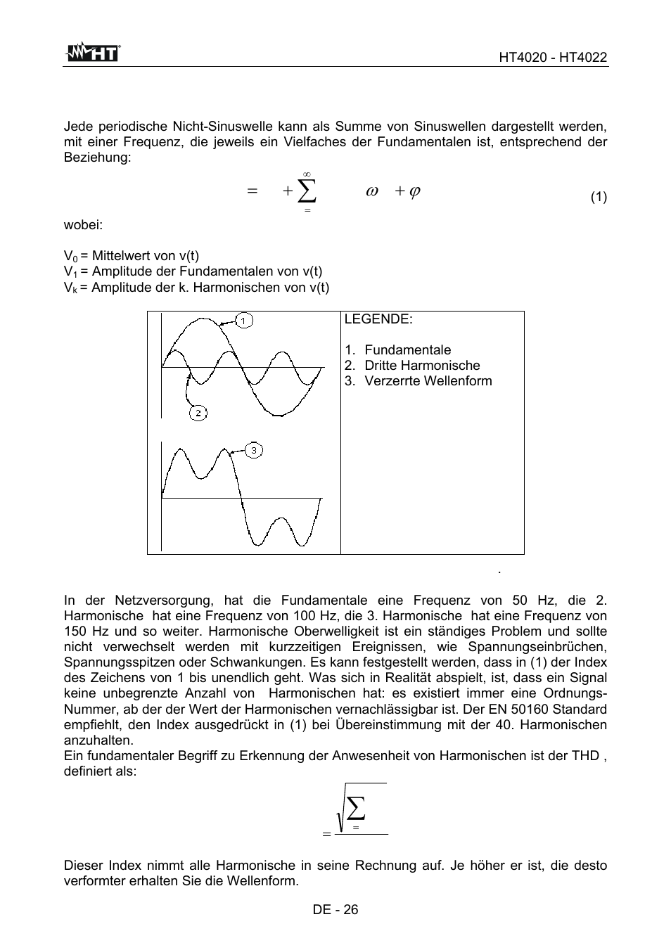 T sin( v v v(t) | HT instruments HT4022 User Manual | Page 119 / 152
