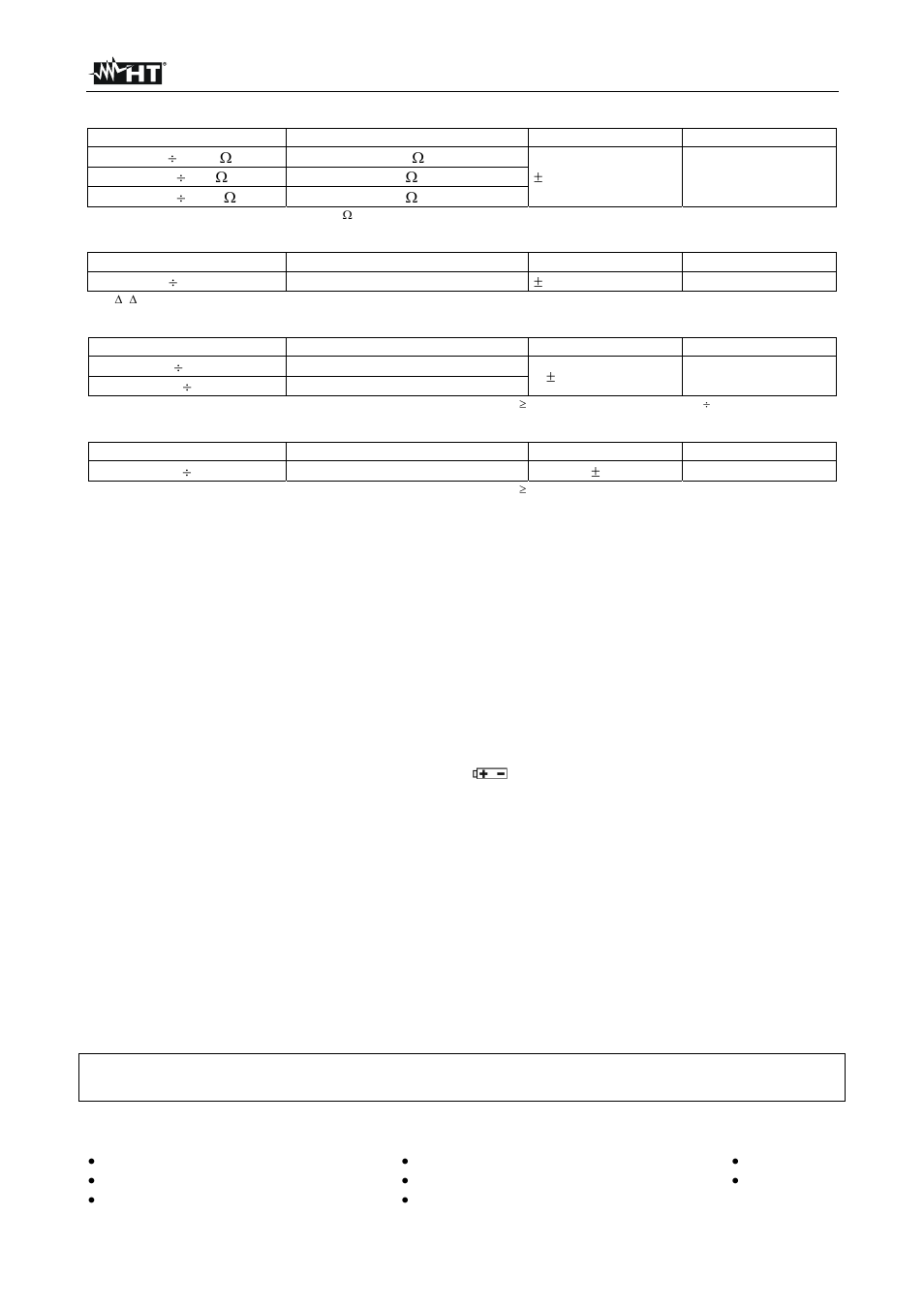 Fr - 24, Normes de référence, Alimentation | Afficheur, Accessoires 6.4.1. dotation standard | HT instruments HT4022 User Manual | Page 147 / 152