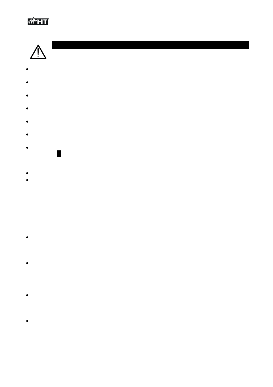 Caution | HT instruments HT4022 User Manual | Page 36 / 152