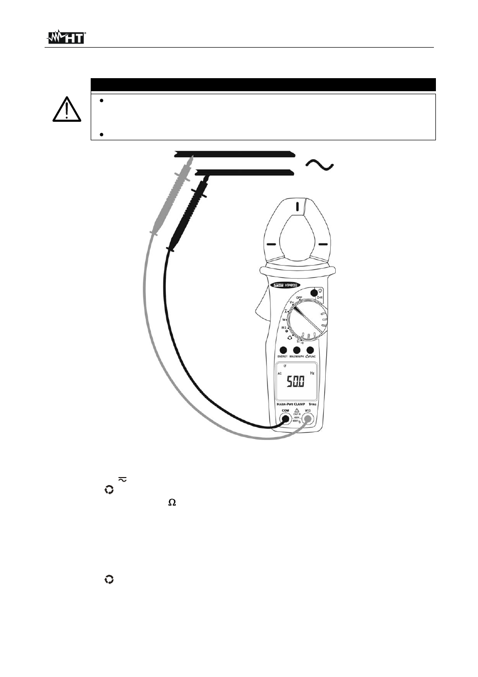 Caution | HT instruments HT4022 User Manual | Page 42 / 152