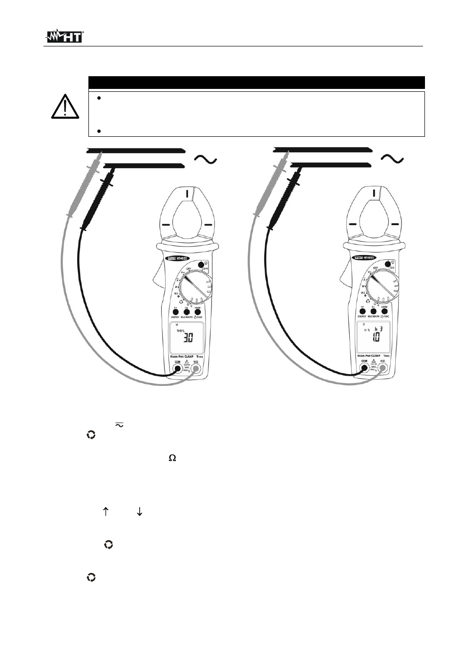 Caution | HT instruments HT4022 User Manual | Page 43 / 152