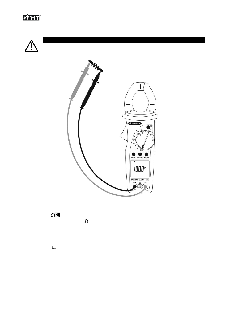 Caution | HT instruments HT4022 User Manual | Page 44 / 152