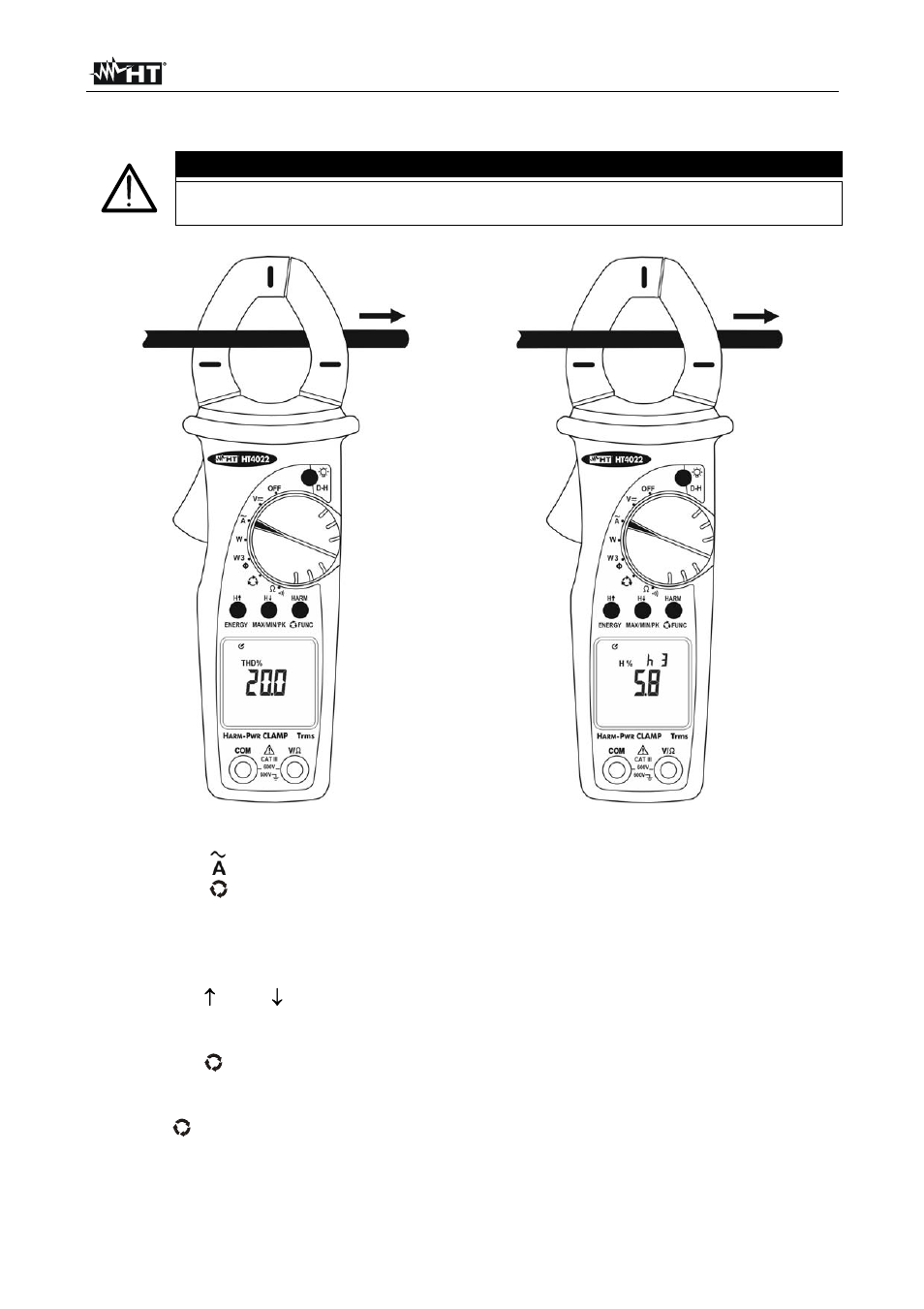 Caution | HT instruments HT4022 User Manual | Page 47 / 152