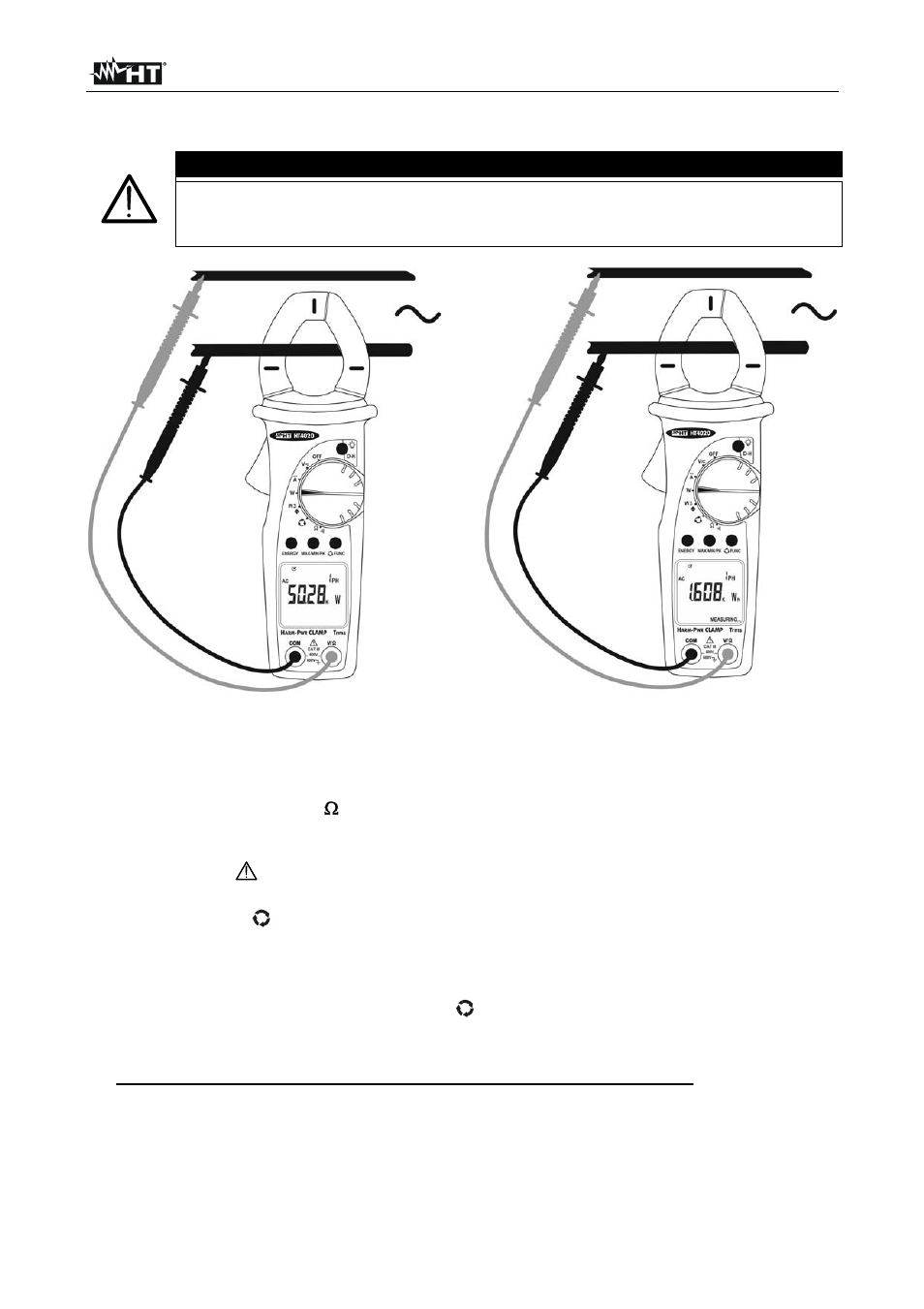 Caution | HT instruments HT4022 User Manual | Page 48 / 152
