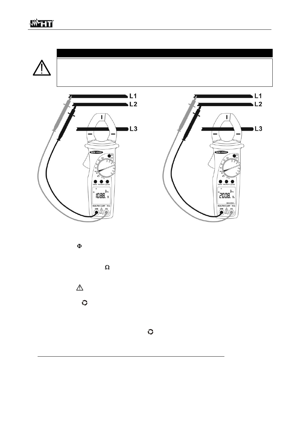 Caution | HT instruments HT4022 User Manual | Page 49 / 152