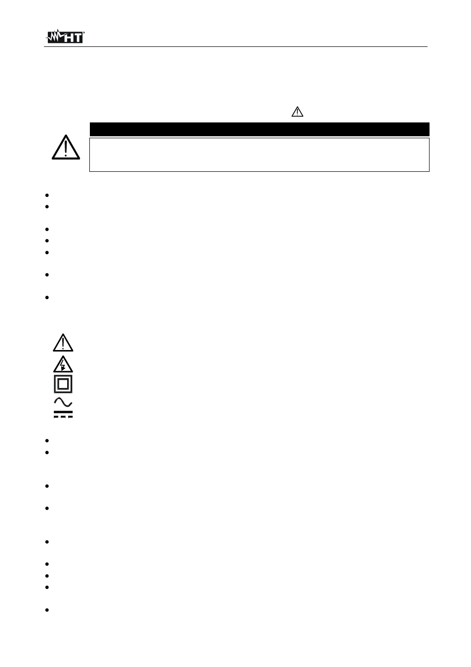 Precauciones y medidas de seguridad, Atención | HT instruments HT4022 User Manual | Page 65 / 152