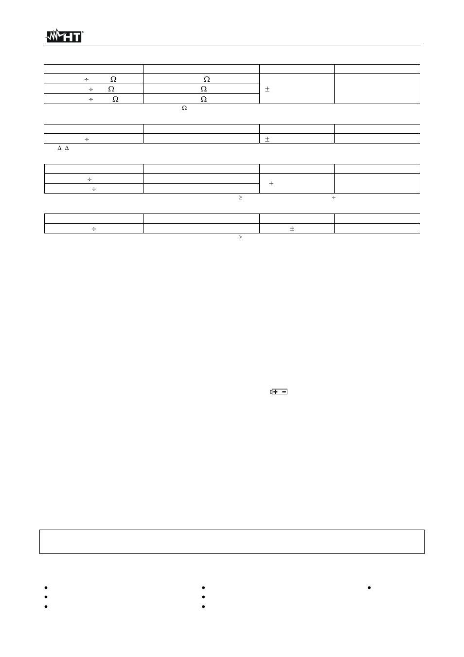 Es - 24, Normas de referencia, Alimentación | Visualizador, Ambiente 6.3.1. condiciones ambientales de uso, Accesorios 6.4.1. dotación estándar | HT instruments HT4022 User Manual | Page 87 / 152