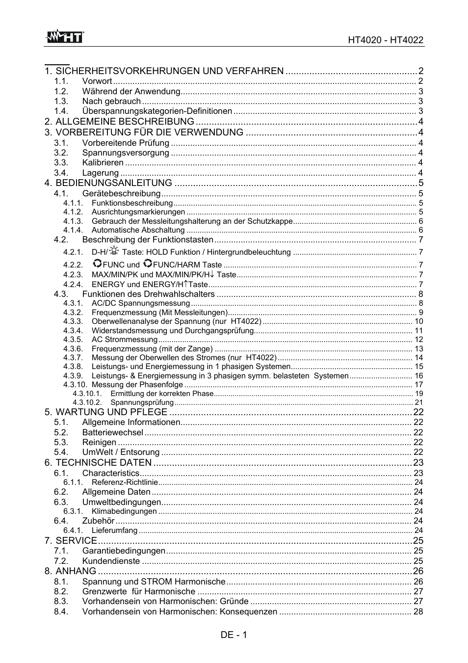 HT instruments HT4022 User Manual | Page 94 / 152