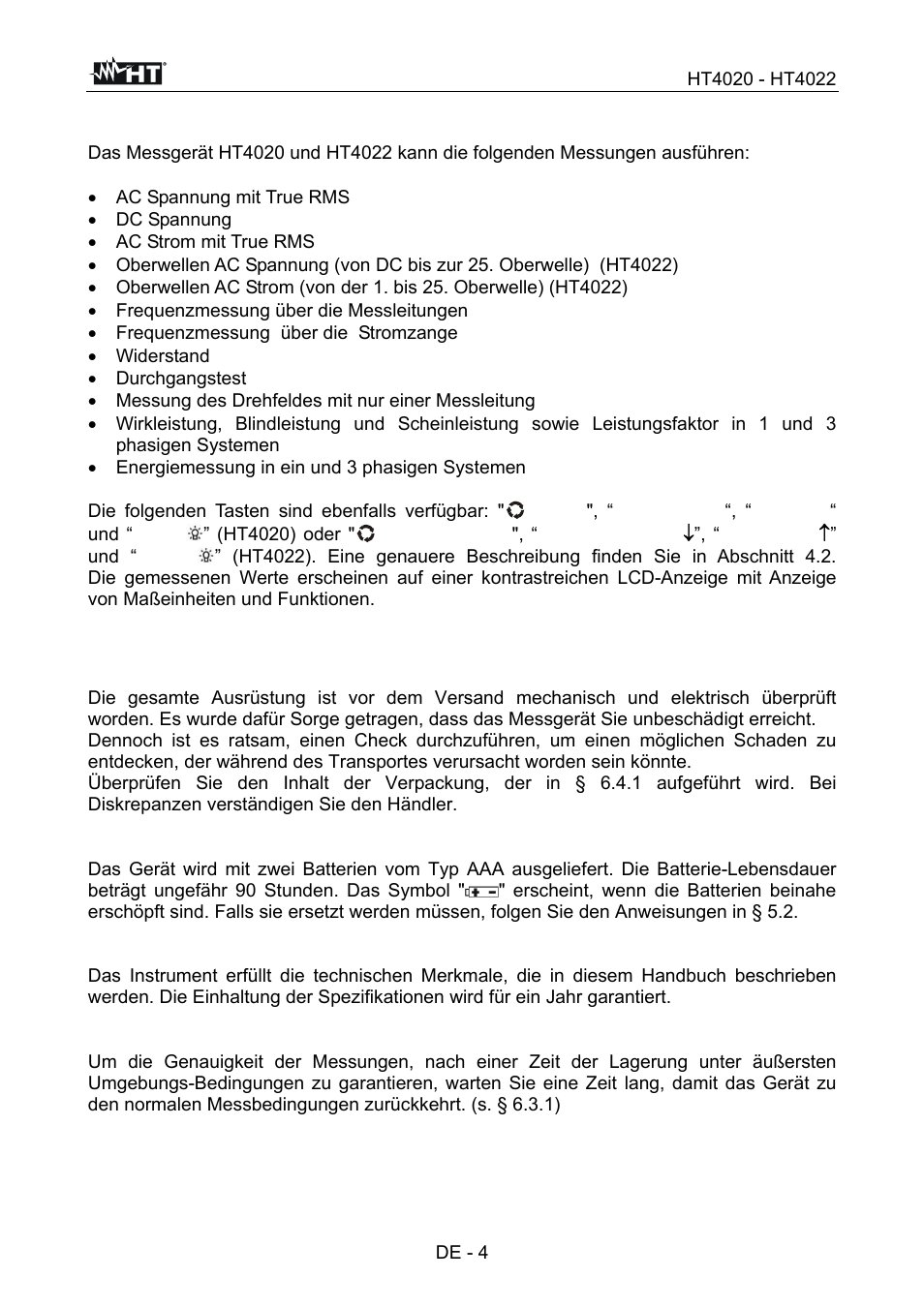 HT instruments HT4022 User Manual | Page 97 / 152