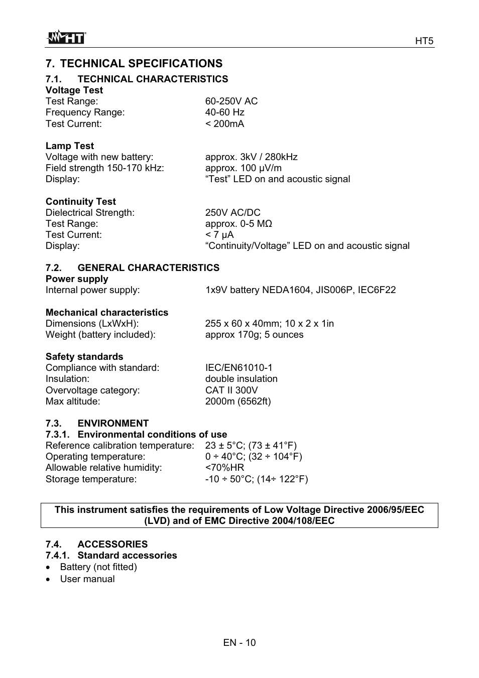 HT instruments HT5 User Manual | Page 11 / 12