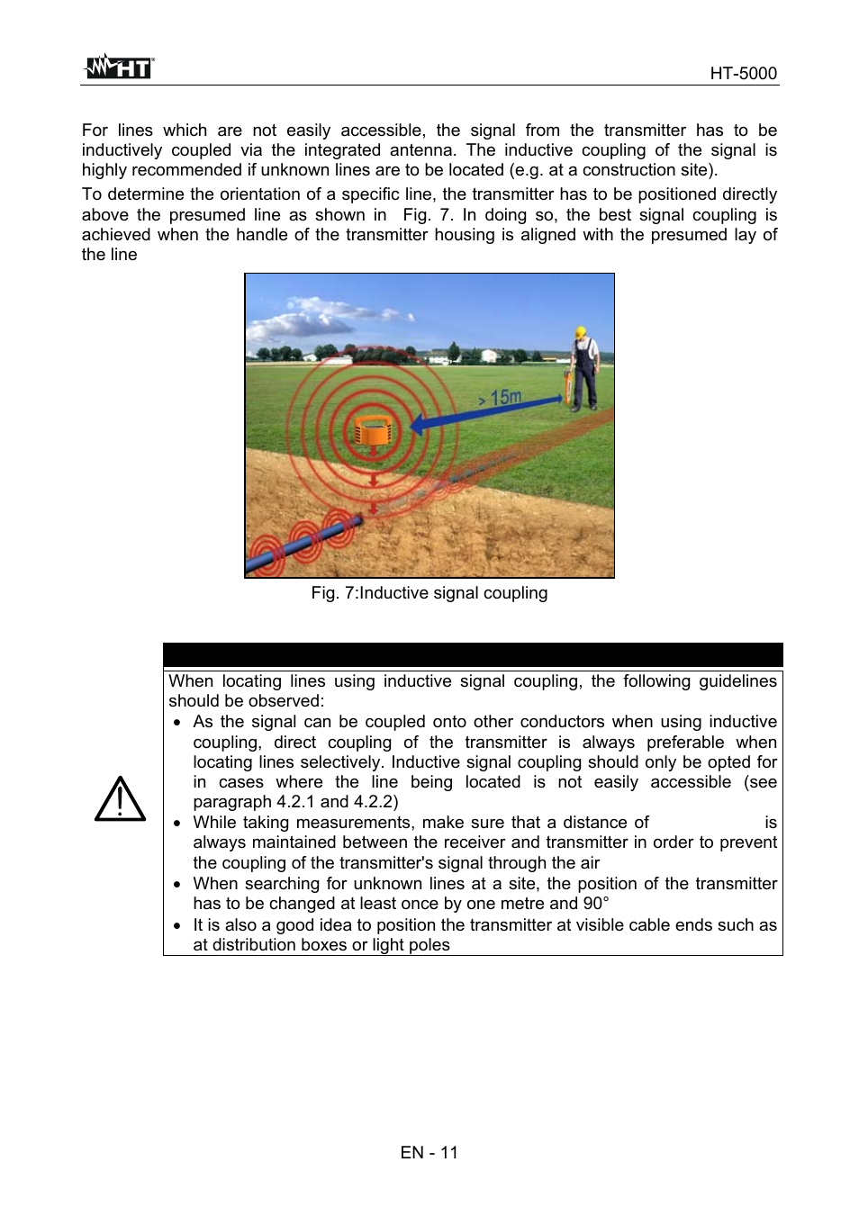 Caution | HT instruments HT5000 User Manual | Page 12 / 31