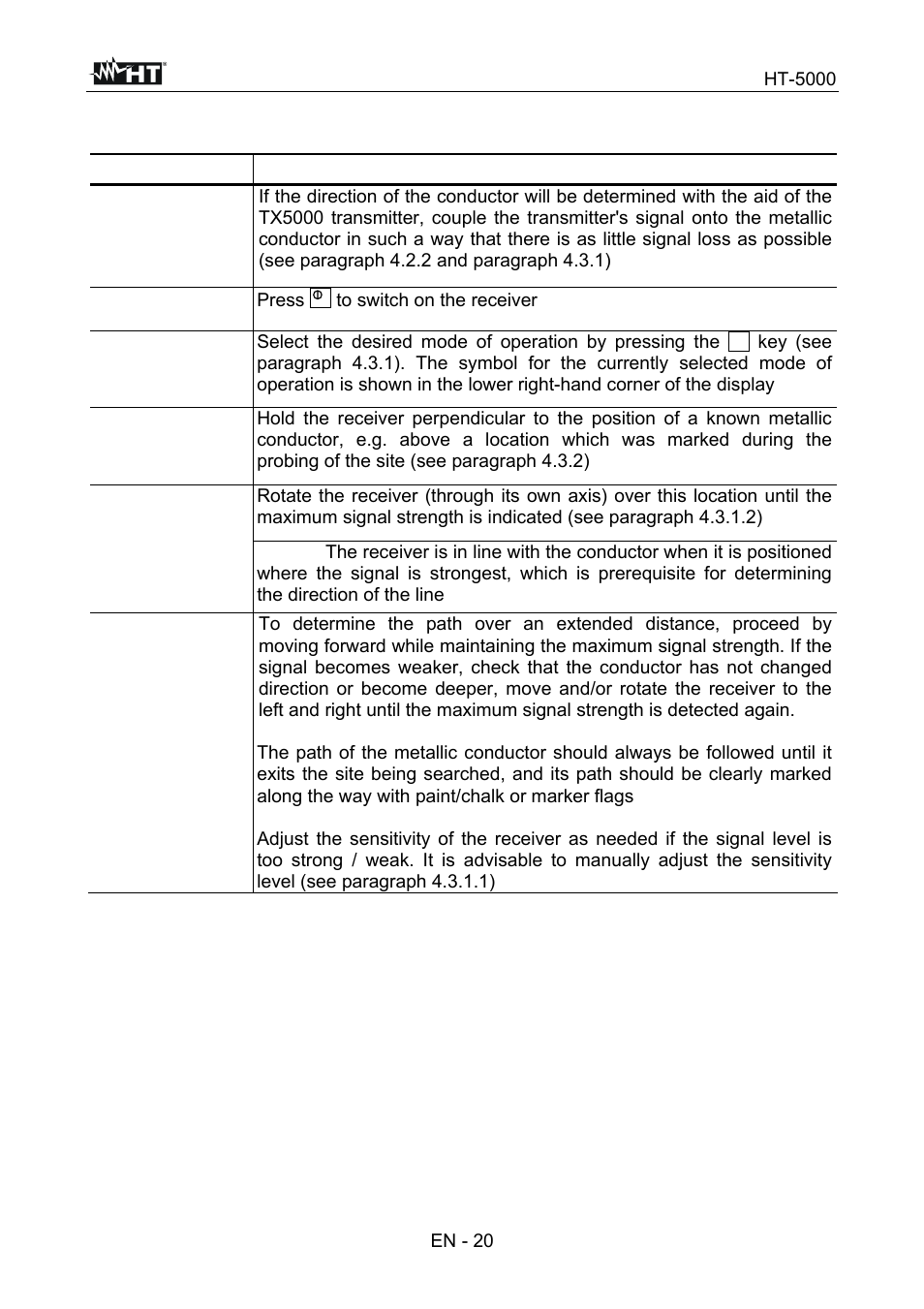 HT instruments HT5000 User Manual | Page 21 / 31