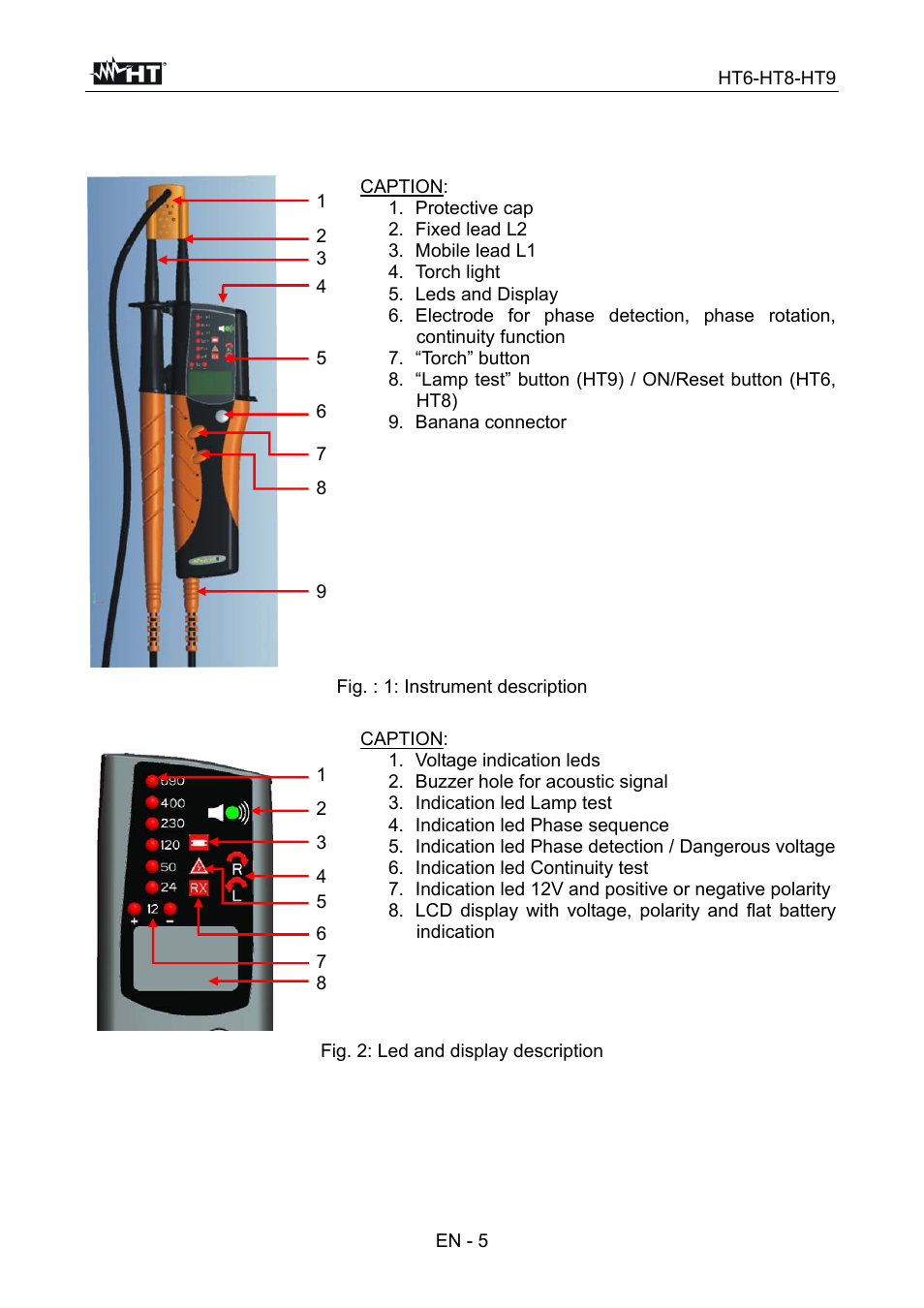 Operating instructions | HT instruments HT9 User Manual | Page 6 / 16