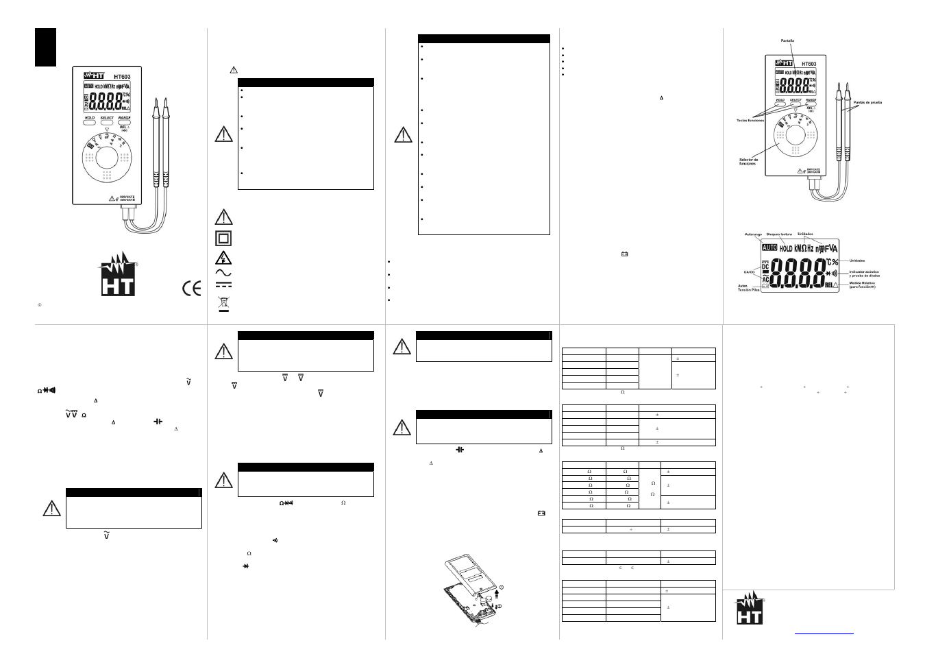 Ht603, Manual de instrucciones | HT instruments HT603 User Manual | Page 3 / 5