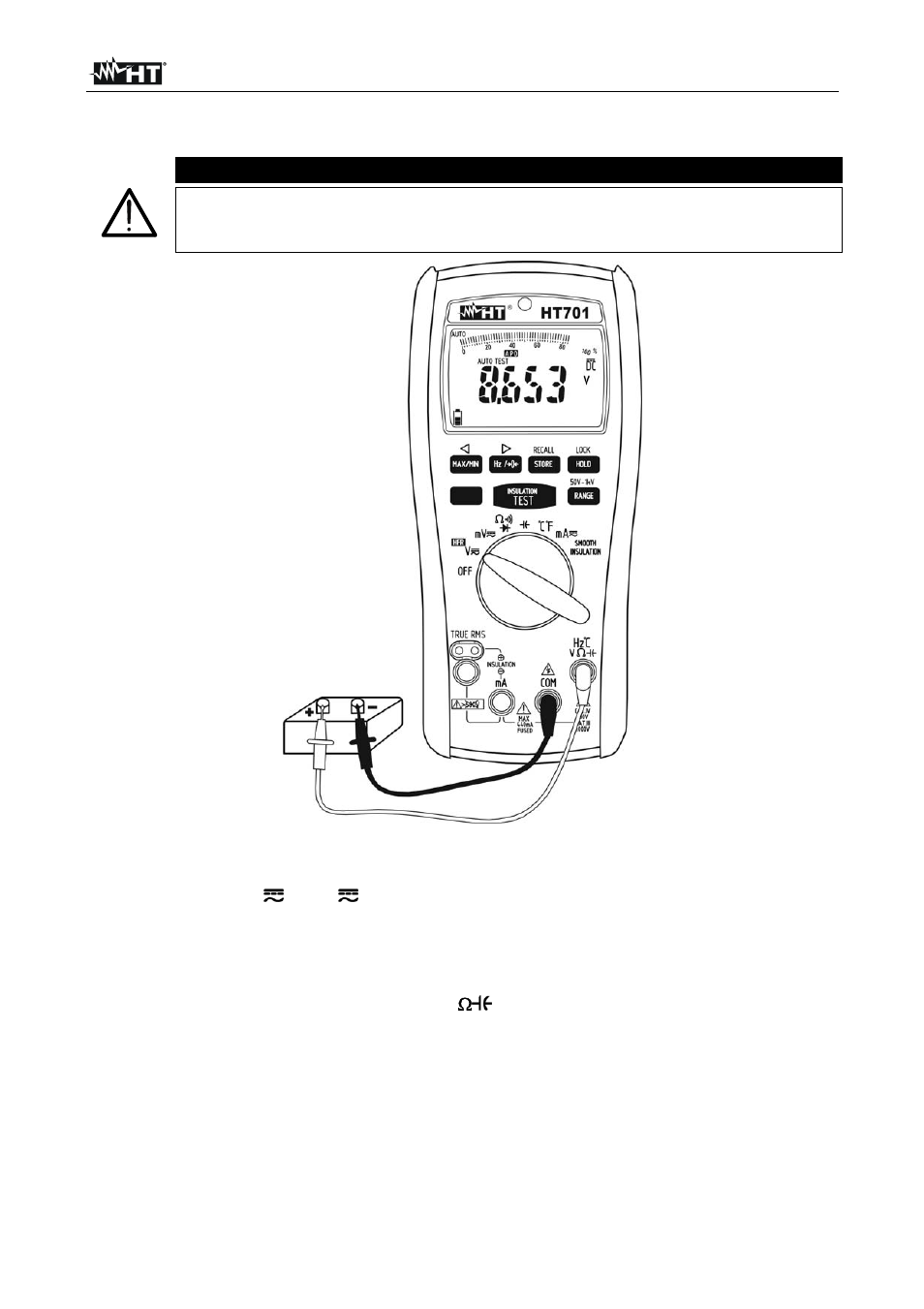 Caution | HT instruments HT701 User Manual | Page 11 / 26
