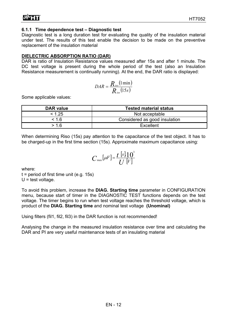 Ut c 10 | HT instruments HT7052 User Manual | Page 14 / 120