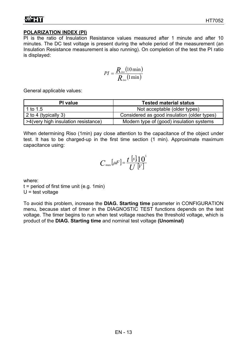 Ut c 10 | HT instruments HT7052 User Manual | Page 15 / 120