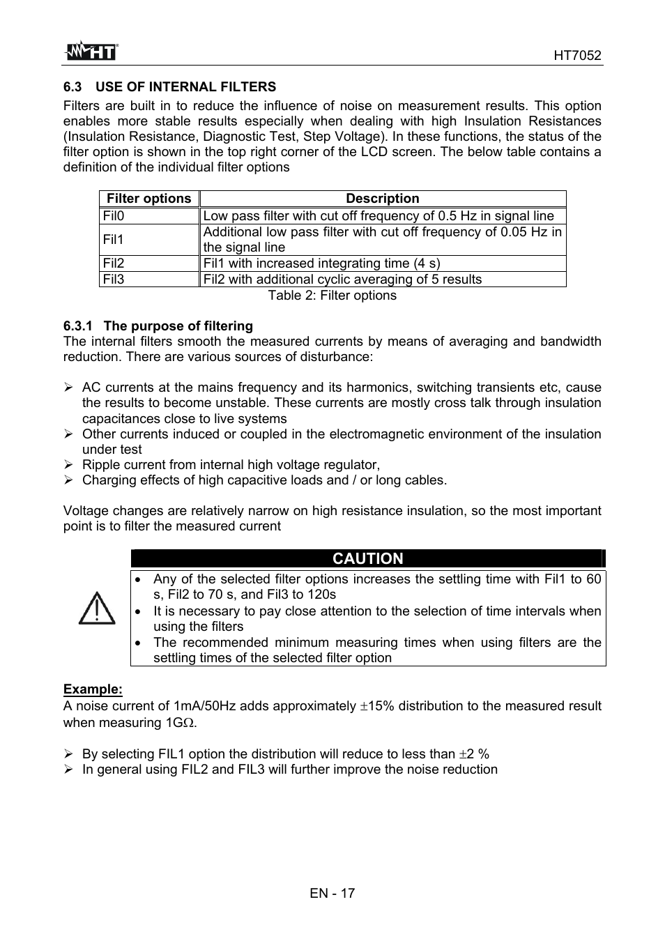 HT instruments HT7052 User Manual | Page 19 / 120
